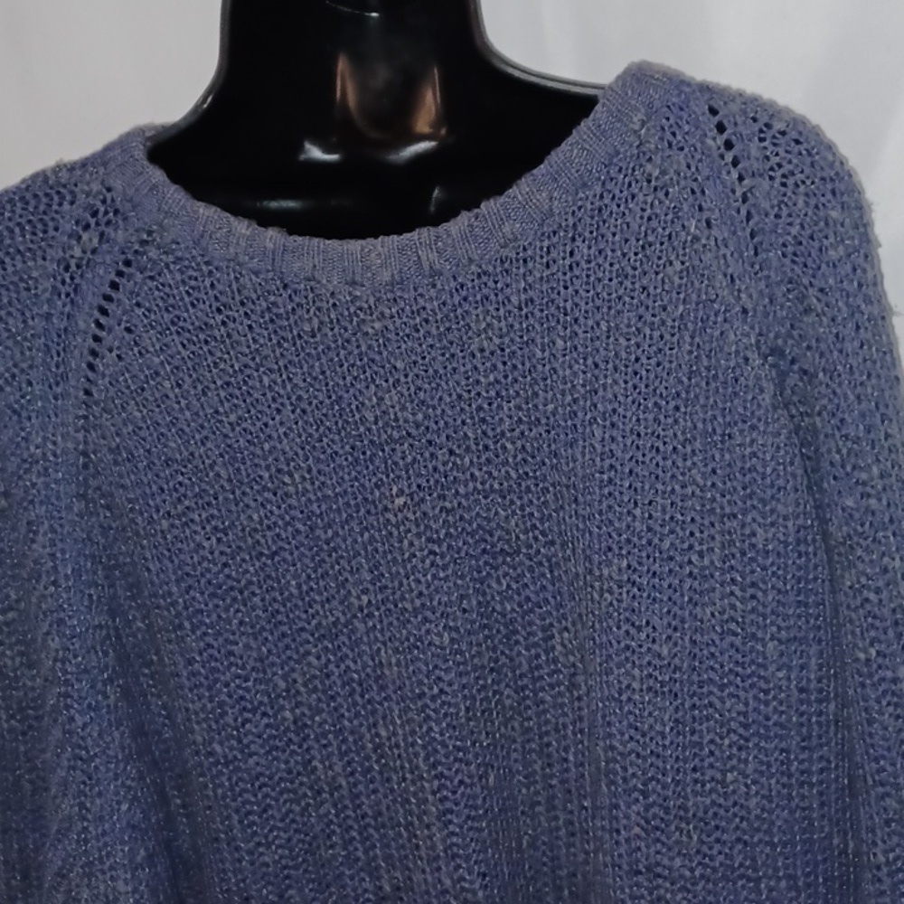 Vintage City Streets Nubbie Sweater Mens 2XL Gray/Blue, Linen Blend